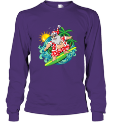 Christmas in July Santa Claus Hawaiian Surfing Gift Surf Long Sleeve T-Shirt Long Sleeve T-Shirt - HHHstores