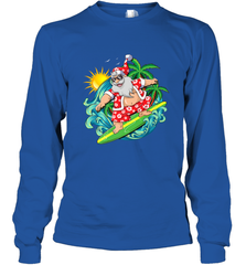 Christmas in July Santa Claus Hawaiian Surfing Gift Surf Long Sleeve T-Shirt Long Sleeve T-Shirt - HHHstores