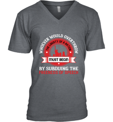 Whoever would overthrow the liberty of a nation must begin by subduing the freeness of speech 01 Men's V-Neck Men's V-Neck - HHHstores