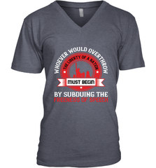 Whoever would overthrow the liberty of a nation must begin by subduing the freeness of speech 01 Men's V-Neck Men's V-Neck - HHHstores