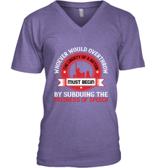 Whoever would overthrow the liberty of a nation must begin by subduing the freeness of speech 01 Men's V-Neck Men's V-Neck - HHHstores