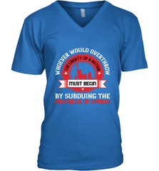 Whoever would overthrow the liberty of a nation must begin by subduing the freeness of speech 01 Men's V-Neck Men's V-Neck - HHHstores