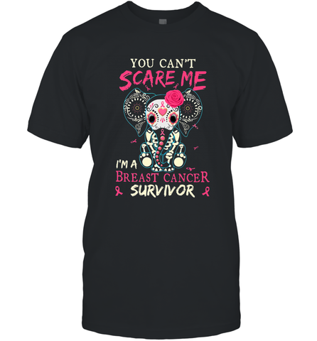 You can't Scare Me I'm Breast Cancer Survivor Elephant Funny Men's T-Shirt Men's T-Shirt / Black / S Men's T-Shirt - HHHstores