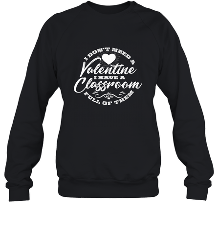 Valentine's Day Teacher School classroom Art Heart Lover Crewneck Sweatshirt Crewneck Sweatshirt / Black / S Crewneck Sweatshirt - HHHstores