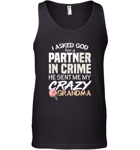God sent me Crazy Grandma Partner in crime Men's Tank Top Men's Tank Top / Black / XS Men's Tank Top - HHHstores