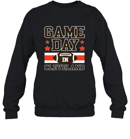 NFL Cleveland Game Day Football Home Team Colors Crewneck Sweatshirt Crewneck Sweatshirt / Black / S Crewneck Sweatshirt - HHHstores