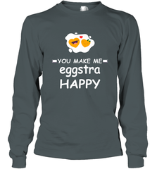 You Make Me Eggstra happy,Funny Valentine His and Her Couple Long Sleeve T-Shirt Long Sleeve T-Shirt - HHHstores