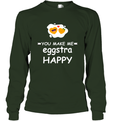 You Make Me Eggstra happy,Funny Valentine His and Her Couple Long Sleeve T-Shirt Long Sleeve T-Shirt - HHHstores