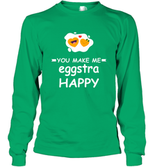 You Make Me Eggstra happy,Funny Valentine His and Her Couple Long Sleeve T-Shirt Long Sleeve T-Shirt - HHHstores