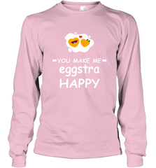 You Make Me Eggstra happy,Funny Valentine His and Her Couple Long Sleeve T-Shirt Long Sleeve T-Shirt - HHHstores