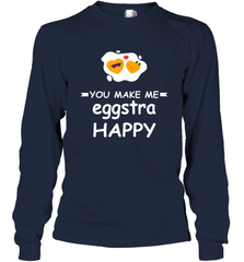 You Make Me Eggstra happy,Funny Valentine His and Her Couple Long Sleeve T-Shirt Long Sleeve T-Shirt - HHHstores