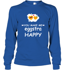 You Make Me Eggstra happy,Funny Valentine His and Her Couple Long Sleeve T-Shirt Long Sleeve T-Shirt - HHHstores
