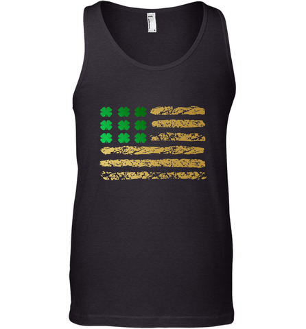 American Flag Green Shamrock Shirt St Patricks Day Men's Tank Top Men's Tank Top / Black / XS Men's Tank Top - HHHstores