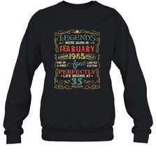 Legends Were Born In FEBRUARY 1985 35th Birthday Gifts Crewneck Sweatshirt Crewneck Sweatshirt - HHHstores