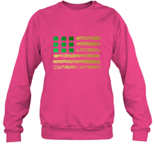 American Flag Green Shamrock Shirt St Patricks Day Crewneck Sweatshirt Crewneck Sweatshirt - HHHstores
