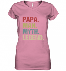 Papa Man Myth Legend Dad Father Women's V-Neck T-Shirt Women's V-Neck T-Shirt - HHHstores