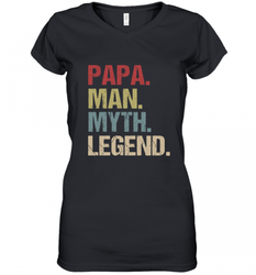 Papa Man Myth Legend Dad Father Women's V-Neck T-Shirt
