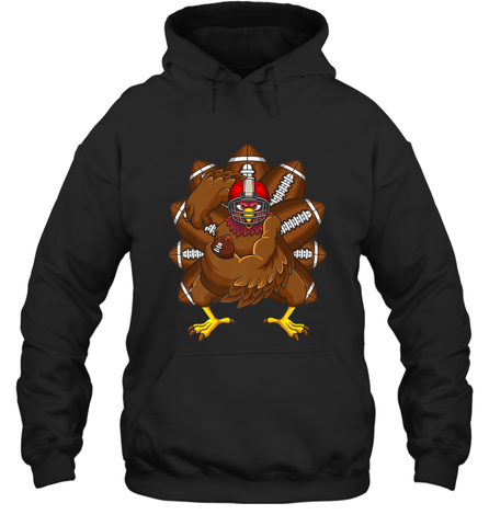 Cool Turkey Football Feathers Funny Thanksgiving Sports Hooded Sweatshirt Hooded Sweatshirt / Black / S Hooded Sweatshirt - HHHstores