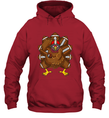 Cool Turkey Football Feathers Funny Thanksgiving Sports Hooded Sweatshirt Hooded Sweatshirt - HHHstores
