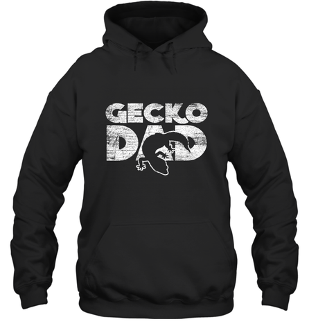 Vintage Gecko Dad  Animal Daddy Fathers Day Gecko Hooded Sweatshirt Hooded Sweatshirt / Black / S Hooded Sweatshirt - HHHstores