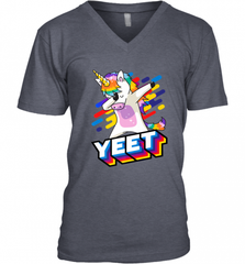 Colorful Dabbing Dancing Unicorn Celebration Yeet Men's V-Neck Men's V-Neck - HHHstores