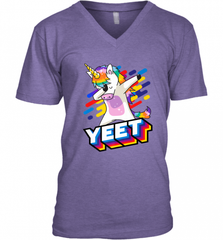 Colorful Dabbing Dancing Unicorn Celebration Yeet Men's V-Neck Men's V-Neck - HHHstores
