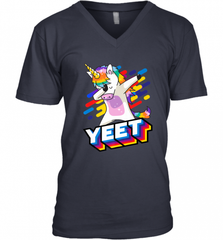 Colorful Dabbing Dancing Unicorn Celebration Yeet Men's V-Neck Men's V-Neck - HHHstores