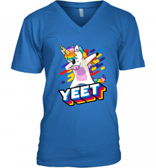 Colorful Dabbing Dancing Unicorn Celebration Yeet Men's V-Neck Men's V-Neck - HHHstores
