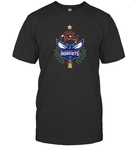 NBA Charlotte Hornets Logo merry Christmas gilf Men's T-Shirt Men's T-Shirt / Black / S Men's T-Shirt - HHHstores