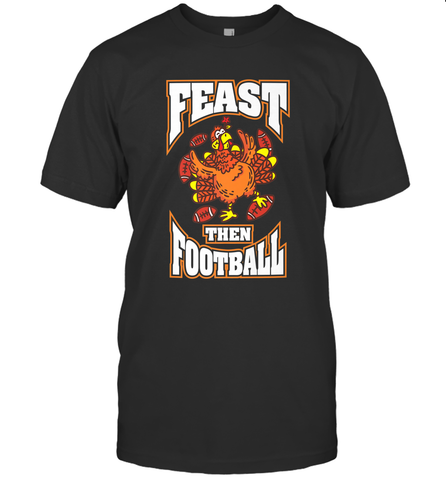 Funny Thanksgiving Turkey Feast Than Football Men's T-Shirt Men's T-Shirt / Black / S Men's T-Shirt - HHHstores