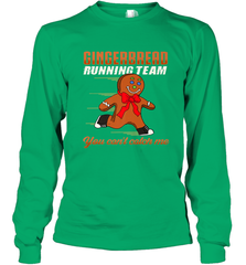Christmas Gingerbread Man Cookie Gingerbread Running Team Long Sleeve T-Shirt Long Sleeve T-Shirt - HHHstores
