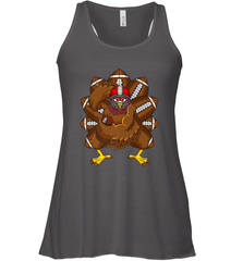 Cool Turkey Football Feathers Funny Thanksgiving Sports Women's Racerback Tank Women's Racerback Tank - HHHstores