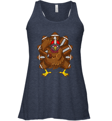 Cool Turkey Football Feathers Funny Thanksgiving Sports Women's Racerback Tank Women's Racerback Tank - HHHstores