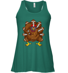 Cool Turkey Football Feathers Funny Thanksgiving Sports Women's Racerback Tank Women's Racerback Tank - HHHstores
