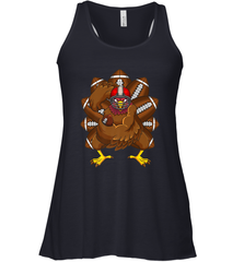 Cool Turkey Football Feathers Funny Thanksgiving Sports Women's Racerback Tank Women's Racerback Tank - HHHstores