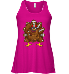 Cool Turkey Football Feathers Funny Thanksgiving Sports Women's Racerback Tank Women's Racerback Tank - HHHstores