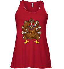 Cool Turkey Football Feathers Funny Thanksgiving Sports Women's Racerback Tank Women's Racerback Tank - HHHstores
