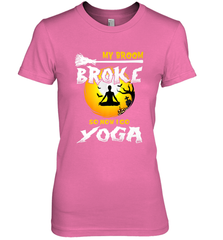 My Broom Broke So Now I Go Yoga Funny Halloween Costume Gift Women's Premium T-Shirt Women's Premium T-Shirt - HHHstores