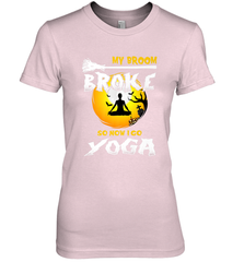 My Broom Broke So Now I Go Yoga Funny Halloween Costume Gift Women's Premium T-Shirt Women's Premium T-Shirt - HHHstores