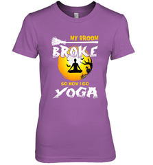 My Broom Broke So Now I Go Yoga Funny Halloween Costume Gift Women's Premium T-Shirt Women's Premium T-Shirt - HHHstores