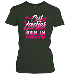 Cat Lady Born In January Cat Lover Birthday Gift For Women's T-Shirt Women's T-Shirt - HHHstores