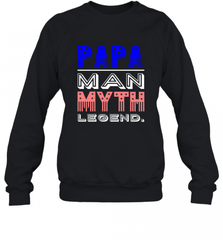 Papa Man Myth Legend Father's Day Dad Veteran Crewneck Sweatshirt Crewneck Sweatshirt - HHHstores