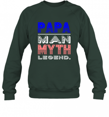 Papa Man Myth Legend Father's Day Dad Veteran Crewneck Sweatshirt Crewneck Sweatshirt - HHHstores