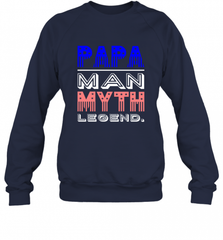 Papa Man Myth Legend Father's Day Dad Veteran Crewneck Sweatshirt Crewneck Sweatshirt - HHHstores