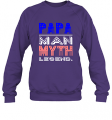 Papa Man Myth Legend Father's Day Dad Veteran Crewneck Sweatshirt Crewneck Sweatshirt - HHHstores