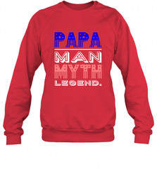 Papa Man Myth Legend Father's Day Dad Veteran Crewneck Sweatshirt Crewneck Sweatshirt - HHHstores