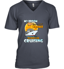 My broom broke so now i go cruising halloween witch Men's V-Neck Men's V-Neck - HHHstores