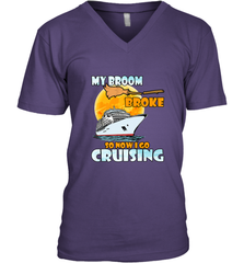 My broom broke so now i go cruising halloween witch Men's V-Neck Men's V-Neck - HHHstores