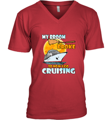 My broom broke so now i go cruising halloween witch Men's V-Neck Men's V-Neck - HHHstores