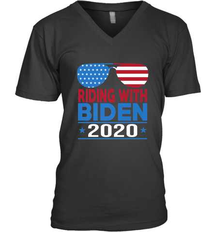 Riding With Biden Joe Biden 2020 For President Vote Gift Men's V-Neck Men's V-Neck / Black / S Men's V-Neck - HHHstores